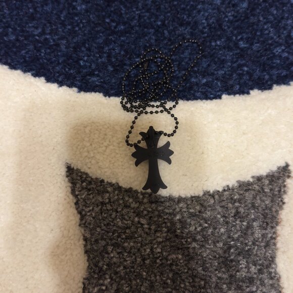 Chrome Hearts Rubber CH Cross Small Necklace Silicone Black - Picture 2 of 2